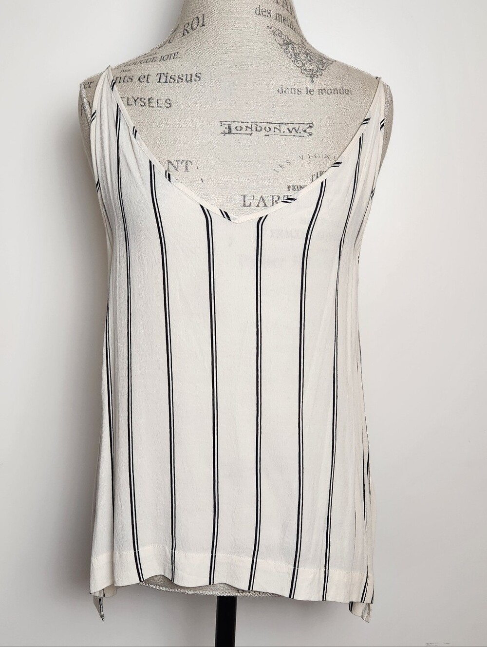 Pinstripe Sleeveless Blouse Camisole Tank Top